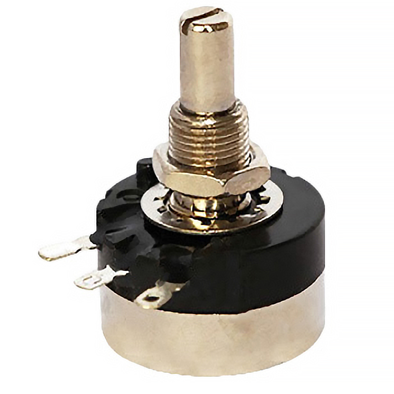 JBR-BH Carbon Film Potentiometers by jb Capacitors, offering precise resistance adjustment from 470Ω to 2MΩ