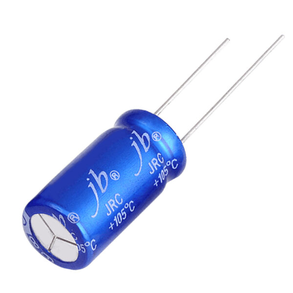 JRC - 2000H at 105°C Radial Aluminum Electrolytic Capacitors designed for high frequency and low impedance applications, featuring a lifespan of 2000 hours at 105°C, voltage ratings from 6.3V to 100V, and capacitance values ranging from 1μF to 2200μF, ensuring reliable performance in demanding electronic circuits.