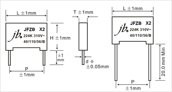 JFZB-310VAC-X2-Metallized-Polypropylene-Film-Capacitor-For-EMI-Filters