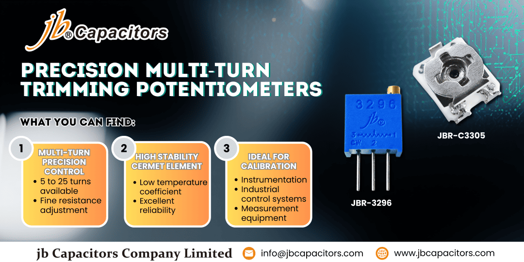 Multiturn trimming potentiometers for fine adjustment and industrial calibration