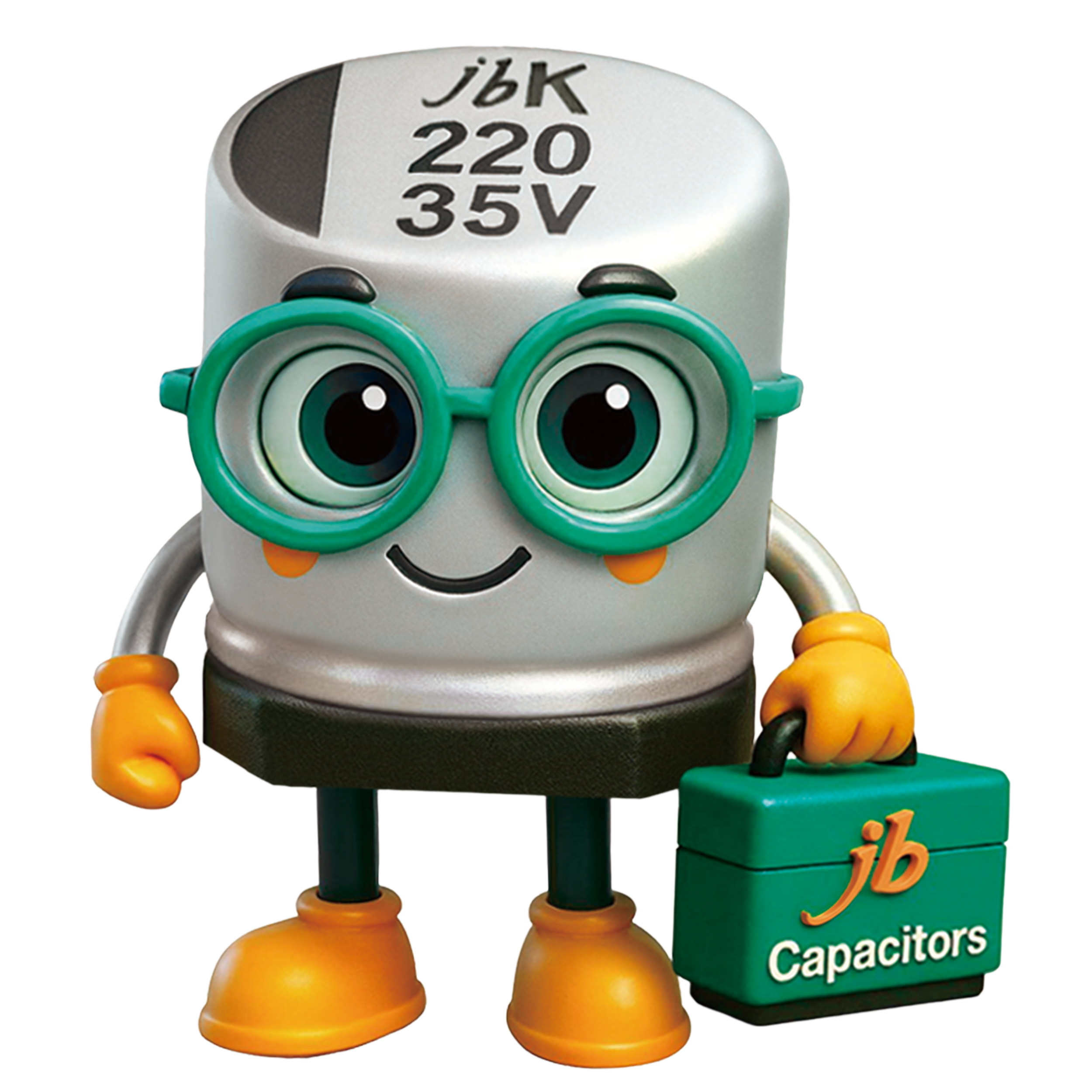 jb Capacitors mascot for electronica 2026