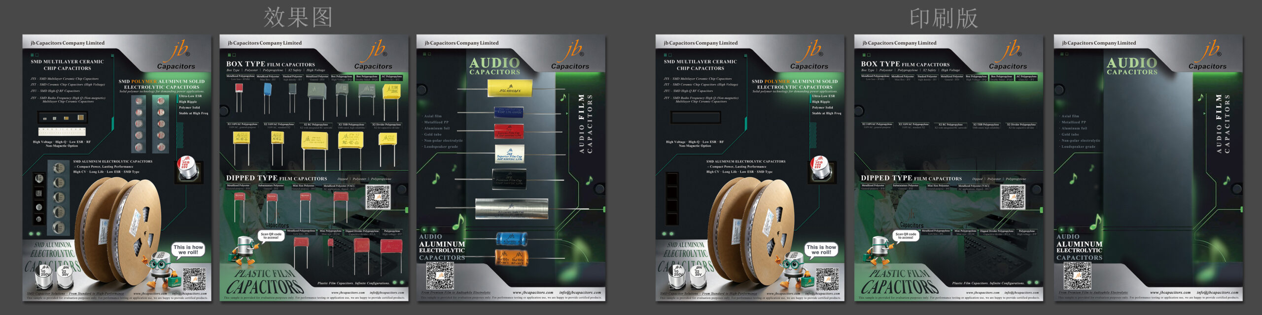 jb Capacitors product portfolio for electronica 2026 Munich including film, aluminum, ceramic, tantalum and other capacitor solutions