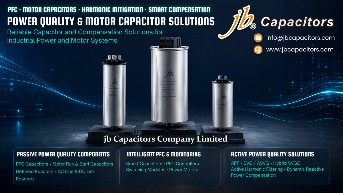 jb motor capacitors PFC and power quality solutions for industrial power and motor systems